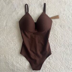 Skims Cocoa Body Super Push Up Thong Bodysuit - Size Large
